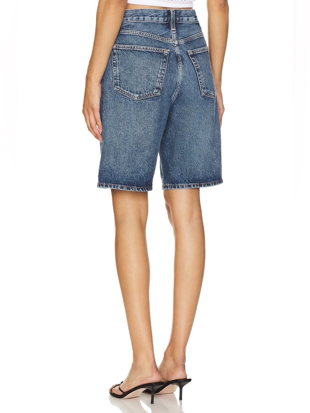 New! Agolde x Revolve Risha Low Rise Denim Bermuda Shorts Blue 💙 sz 23 runs big - Picture 11 of 16